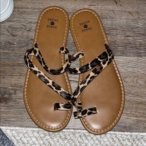 Shade & Shore Brown Leopard Sandals